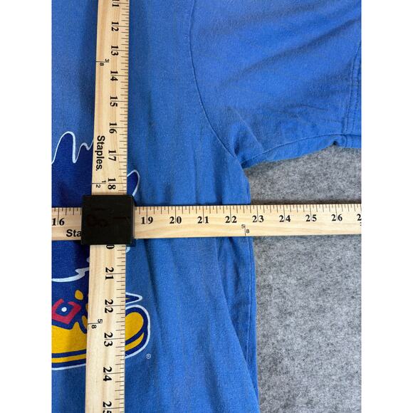 VINTAGE 90s Kansas Jayhawks Baseball Jersey Men XL Blue College Sportswear Retro - Picture 4 of 6
